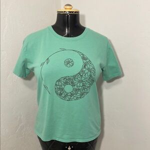 Hollister Mint Yin Yang Floral Tee